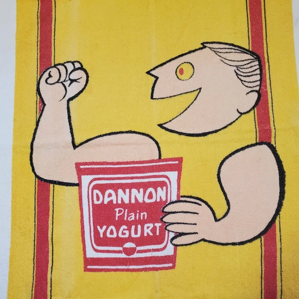 Vintage Dannon Yogurt Advertisement Bath Beach Pool Towel Size 58